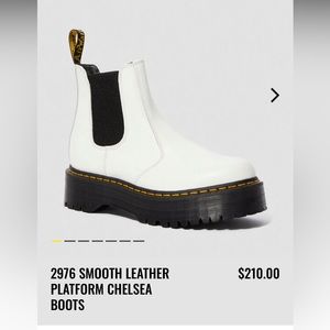 DR. MARTENS 2976 Quad Platform Womens White Chelsea Boots